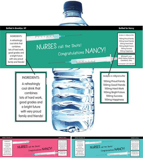 Graduation Nursing School Water Bottle Label