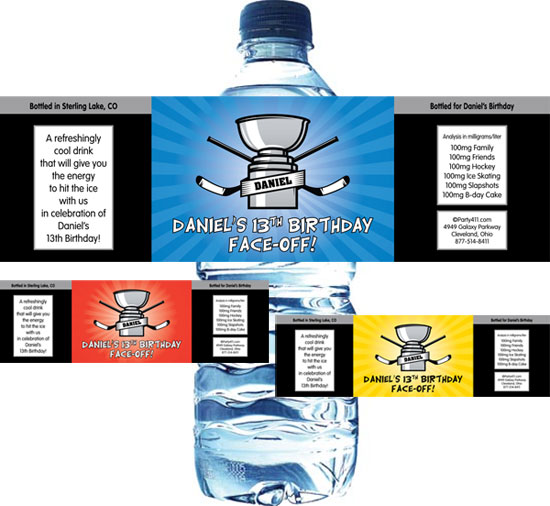 Hockey Cup Water Bottle Label