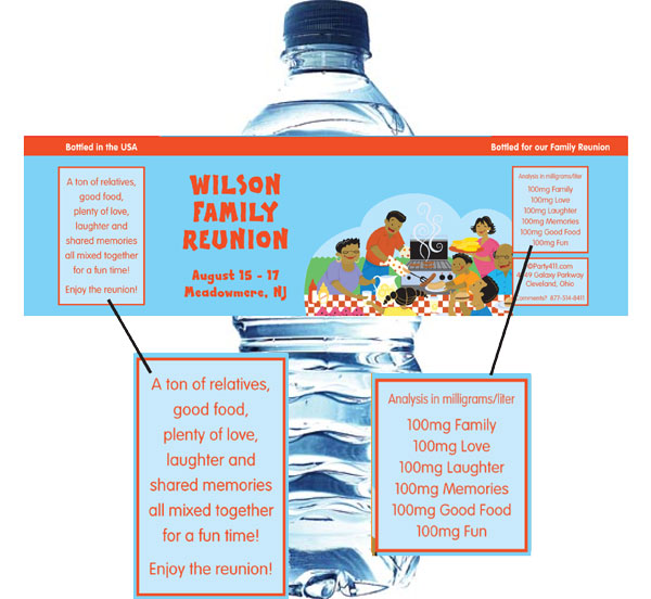 summer theme water bottle labels
