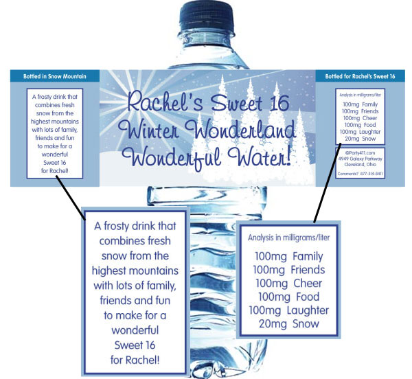 Winter Wonderland Water Bottle Label