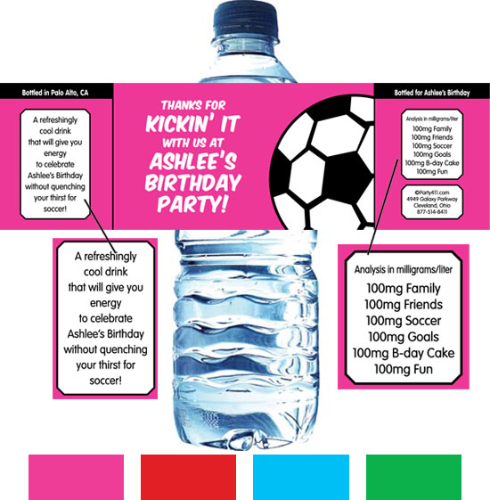 Soccer Girl Water Bottle Label