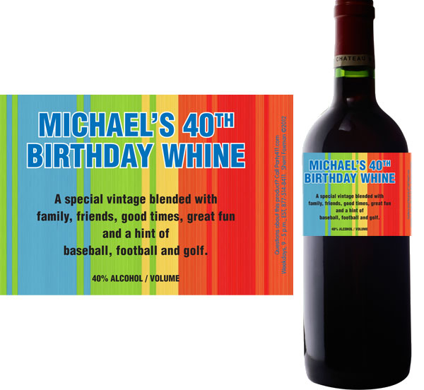 Birthday Celebrate Wine Bottle Label