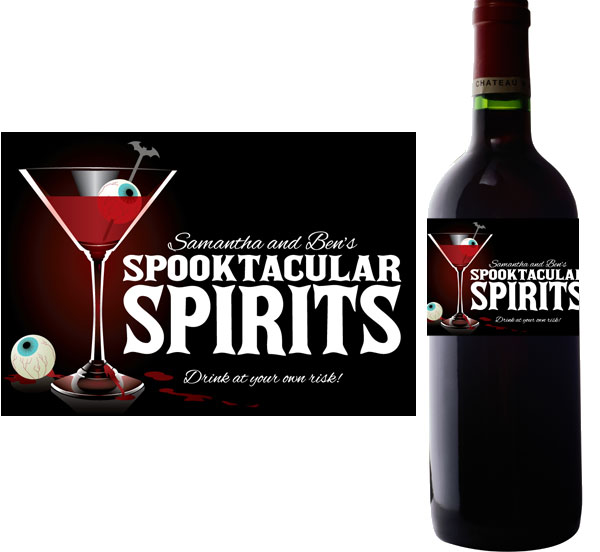 Spooky Spirits Wine Bottle Label