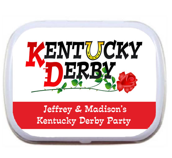 Kentucky Derby Party Theme Mint and Candy Tin