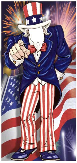 Uncle Sam Patriotic Male Photo Op Stand In