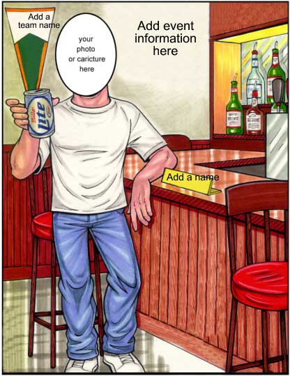 Bar Man Semi Custom Caricature