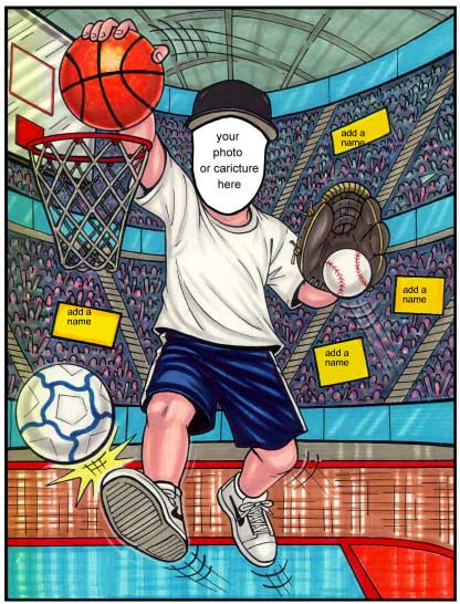 Sports Player Semi Custom Caricature