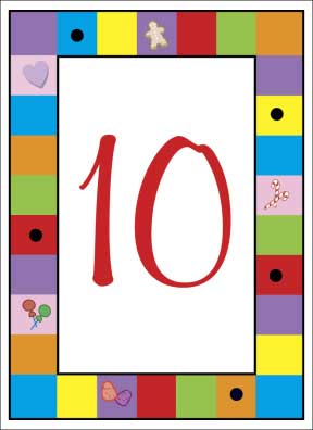 Candyland Theme Table Number