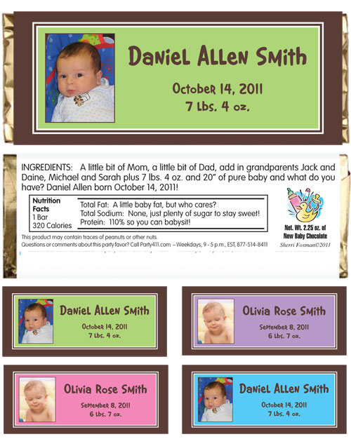 Baby Photo Announcement Candy Bar Wrapper