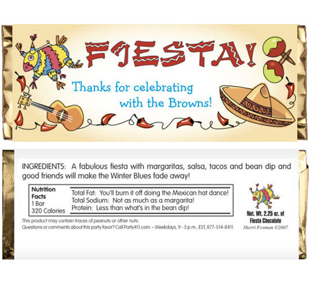 A Fiesta Theme Party Candy Bar Wrapper
