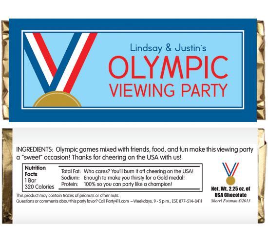 Gold Medal Theme Candy Bar Wrapper