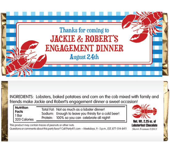 Lobster Theme Candy Bar Wrapper