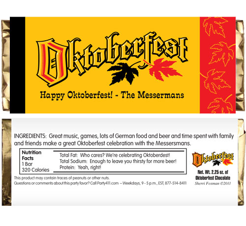 Oktoberfest Festival Theme Candy Bar Wrapper