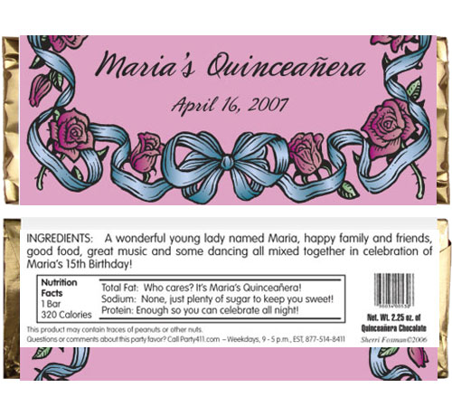 Quinceanera Candy Bar Wrapper