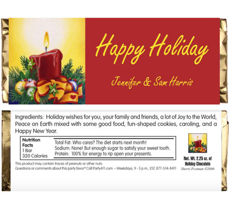 Holiday Lights Theme Candy Bar Wrapper