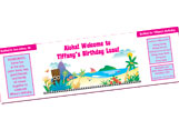 Theme party water bottle labels