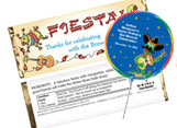 Fiesta theme personalized candy bars wrappers