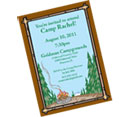 Camping Bar or Bat Mitzvah Theme invitations and favors