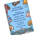 Personalized sports party invitations, decorations and party supplies