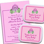 Sweet 16 princess theme invitations and favors