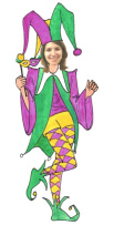 mardi gras birthday jester life-sized cutout