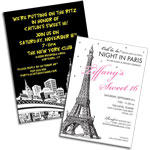 City invitations and party favors