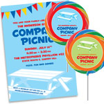 Summer picnic theme invitations and favors