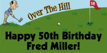 Personalized Golf Birthday Over The Hill Banner