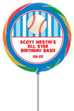 custom baseball theme lollipop party favor