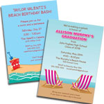 personalized beach theme party invitations