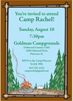 personalized camping theme invitation