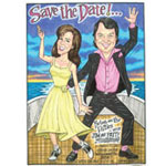 Custom caricature invitations and save the dates