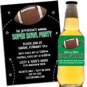 Custom Super Bowl invitations, party supplies and favors