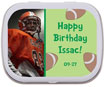 personalized football theme mint and candy tin