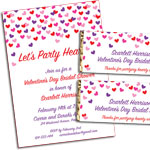 Valentine's Day hearts theme invitations and favors
