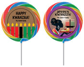 Kwanzaa theme personalized lollipops