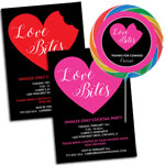 Love Bites Anti-Valentine's Day theme invitations and party favors