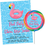 Graduation pool party invitation and favors
