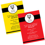 Class reunion invitations and favors