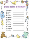 Baby Shower Word Scramble Download