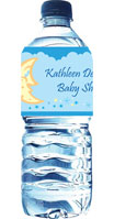 personalized star theme baby shower water bottle label