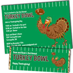 Thanksgiving Turkey Bowl invitations and favors