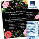 Graduation Watercolor Flowers Invitations and Favors