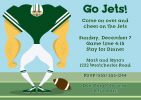 New York Jets Invitation, Personalized New York Jets Theme Football Party Invitation