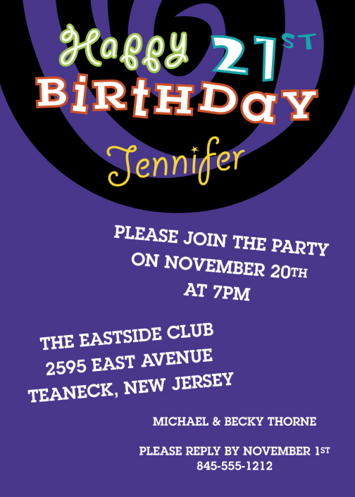 21st party invitations