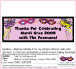 Mardi Gras Theme Candy Bar Wrappers