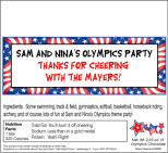 Olympics Candy Bar Wrapper